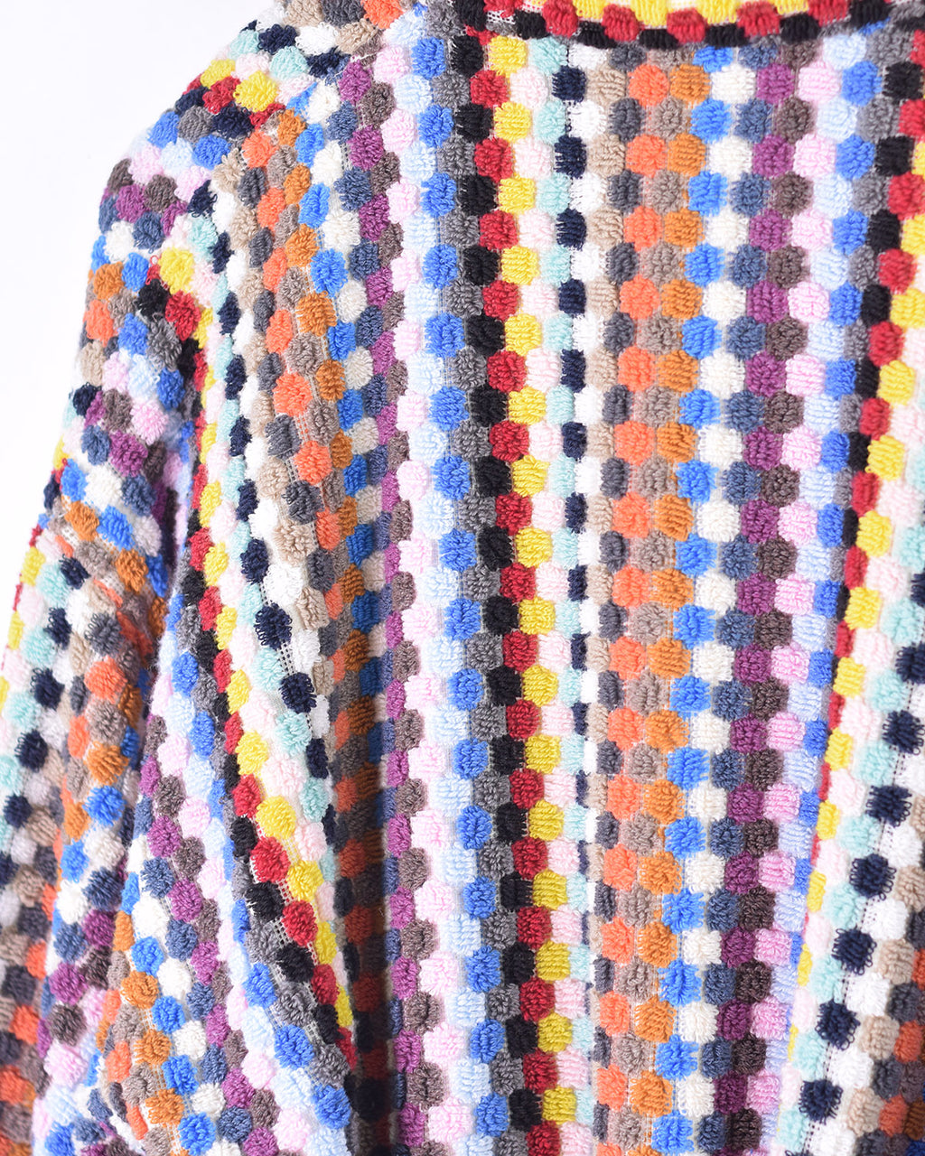 Organic Turkish Cotton Plush Terry Cloth Robe - Multicolored Checkered image 1