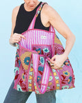 Canvas Suzani Embroidered Oversized Tote Bag - 01 image 0