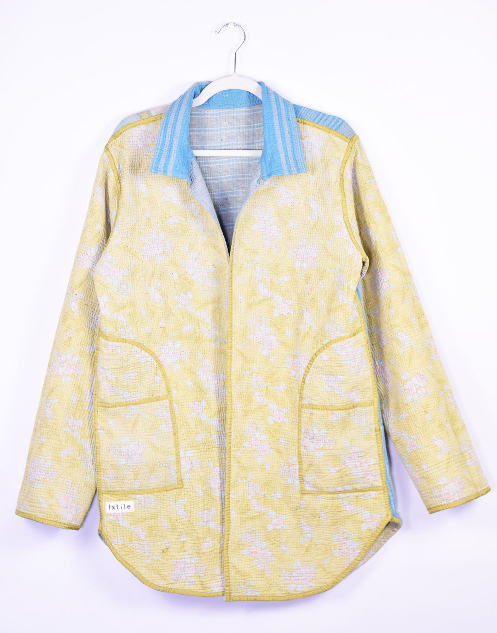 Frankie Long Quilted Reversible Patchwork Kantha Jacket - 03 image 2