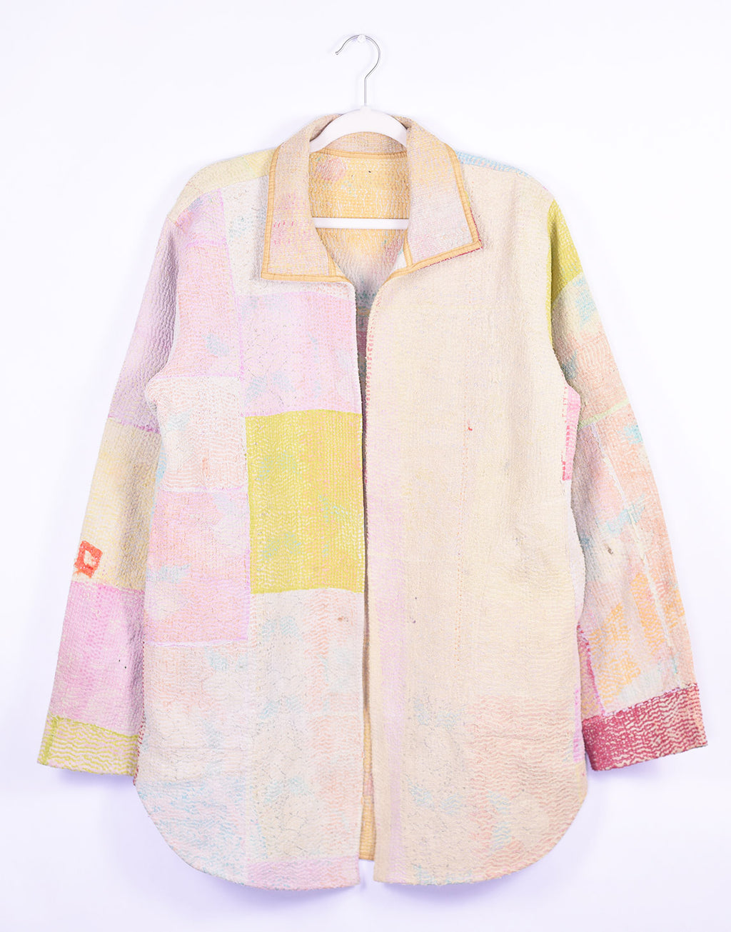 Frankie Long Quilted Reversible Patchwork Kantha Jacket - 08 image 0