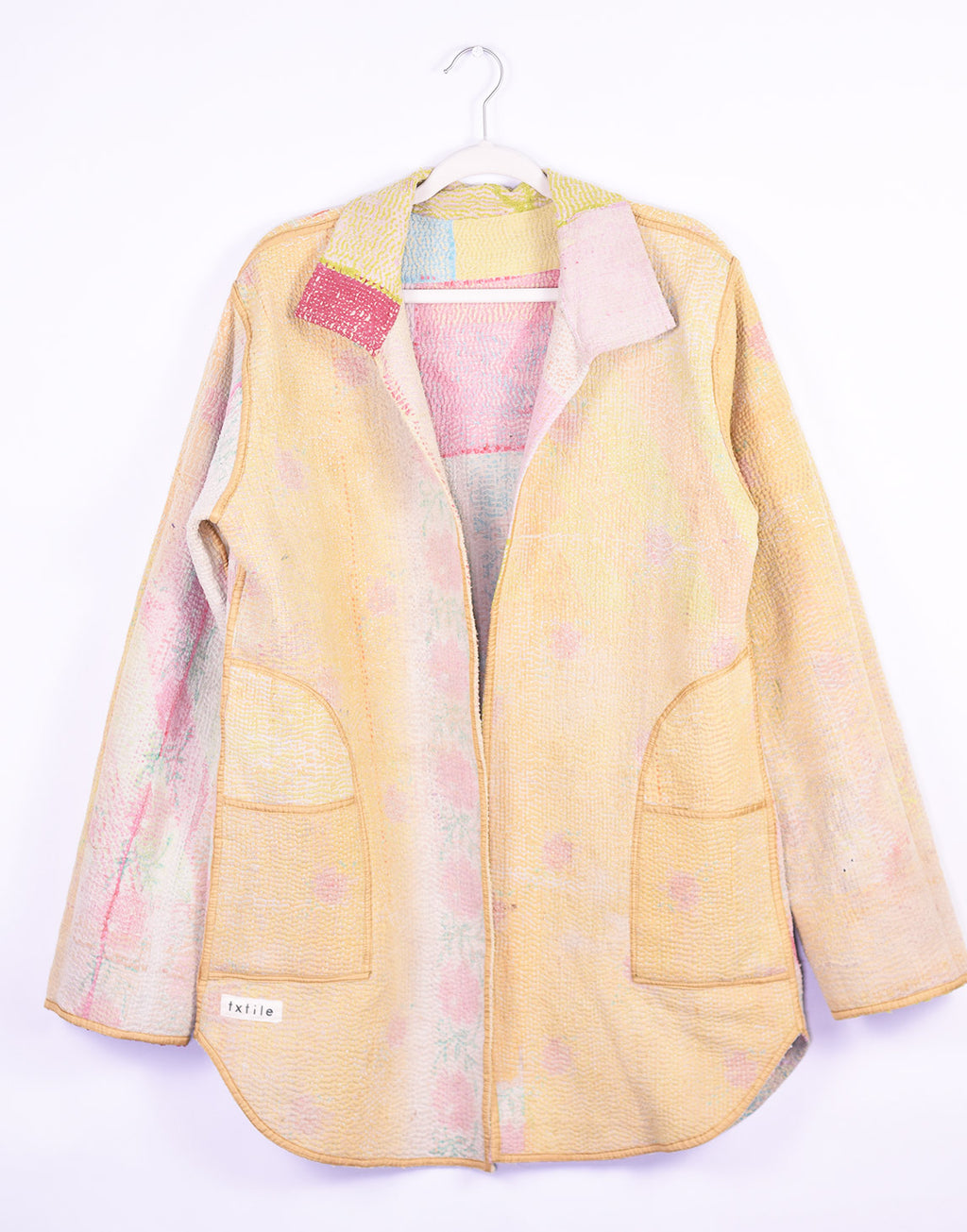 Frankie Long Quilted Reversible Patchwork Kantha Jacket - 08 image 2