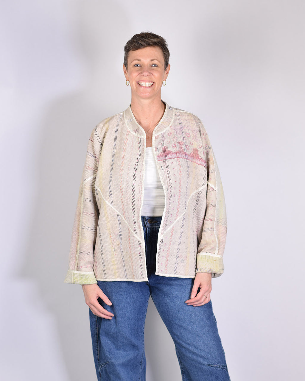 Charlie Quilted Reversible Patchwork Kantha Jacket - 12 image 3