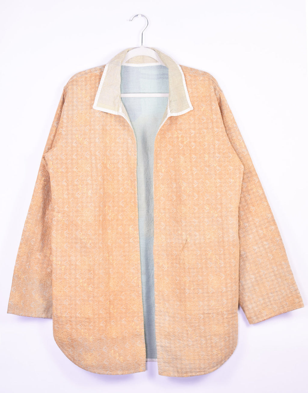 Frankie Long Quilted Reversible Patchwork Kantha Jacket - 04 image 2