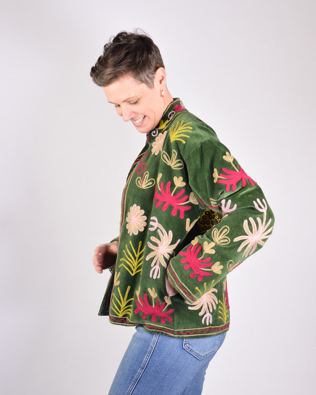 Leopard Jungle Embroidered Velvet Jacket - 06 image 2
