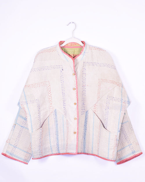 Charlie Quilted Reversible Patchwork Kantha Jacket - 16 image 0