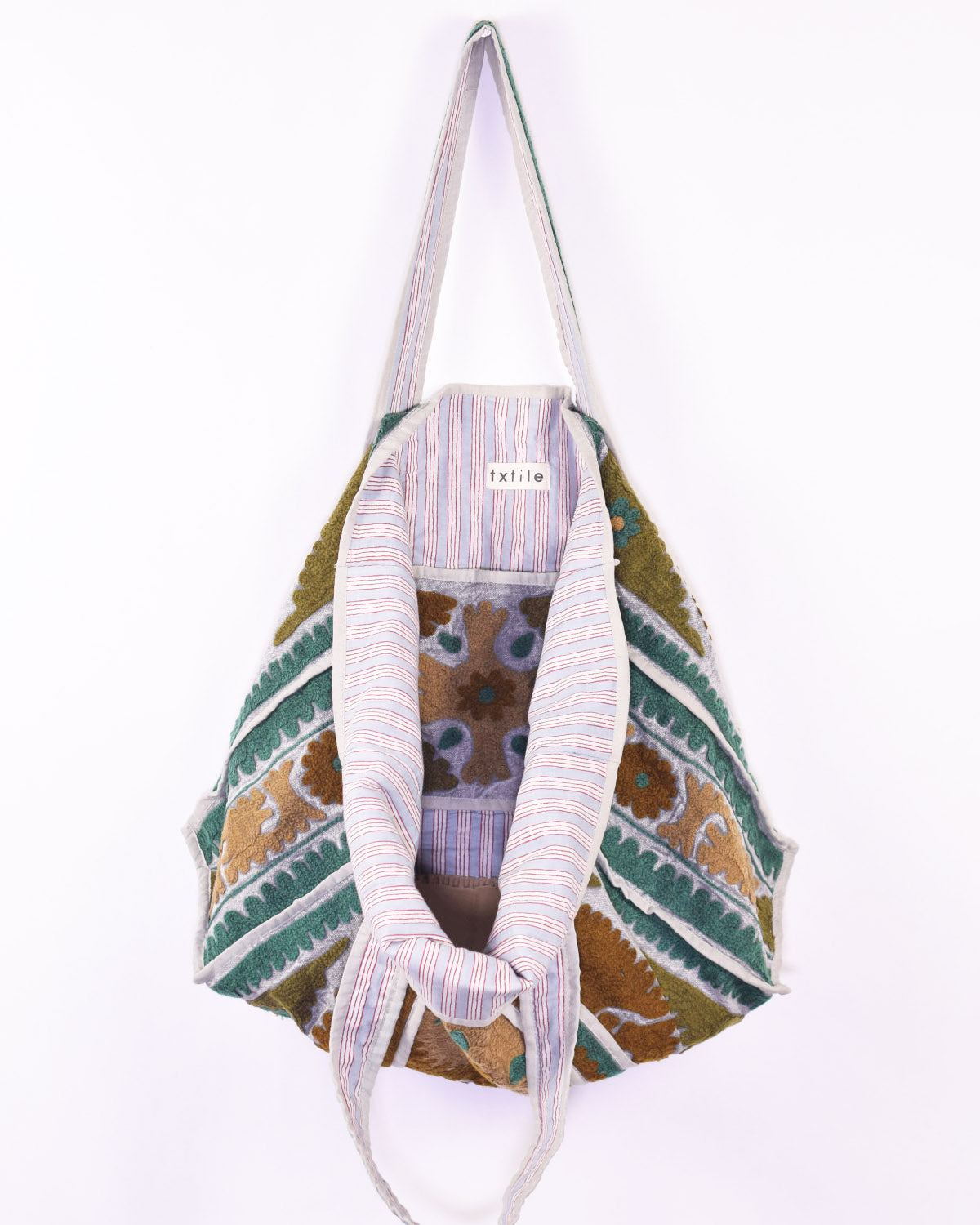 Canvas Suzani Embroidered Oversized Tote Bag - 11 image 1