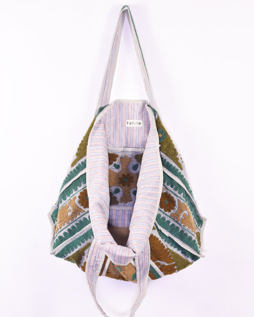 Canvas Suzani Embroidered Oversized Tote Bag - 11 image 1