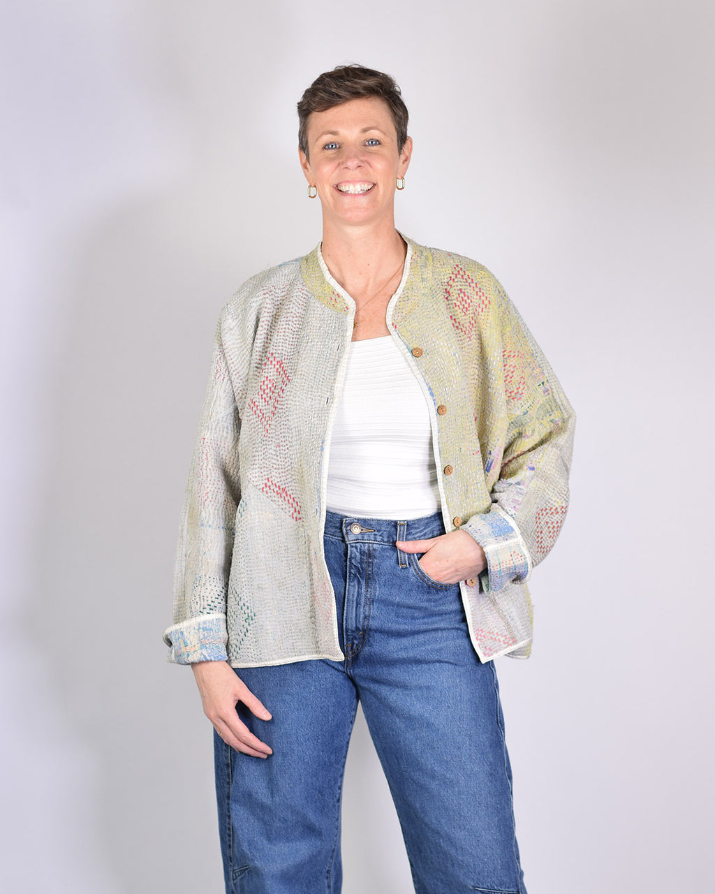 Charlie Quilted Reversible Patchwork Kantha Jacket - 02 image 3