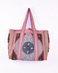 Canvas Suzani Embroidered Oversized Tote Bag - 05 image 0