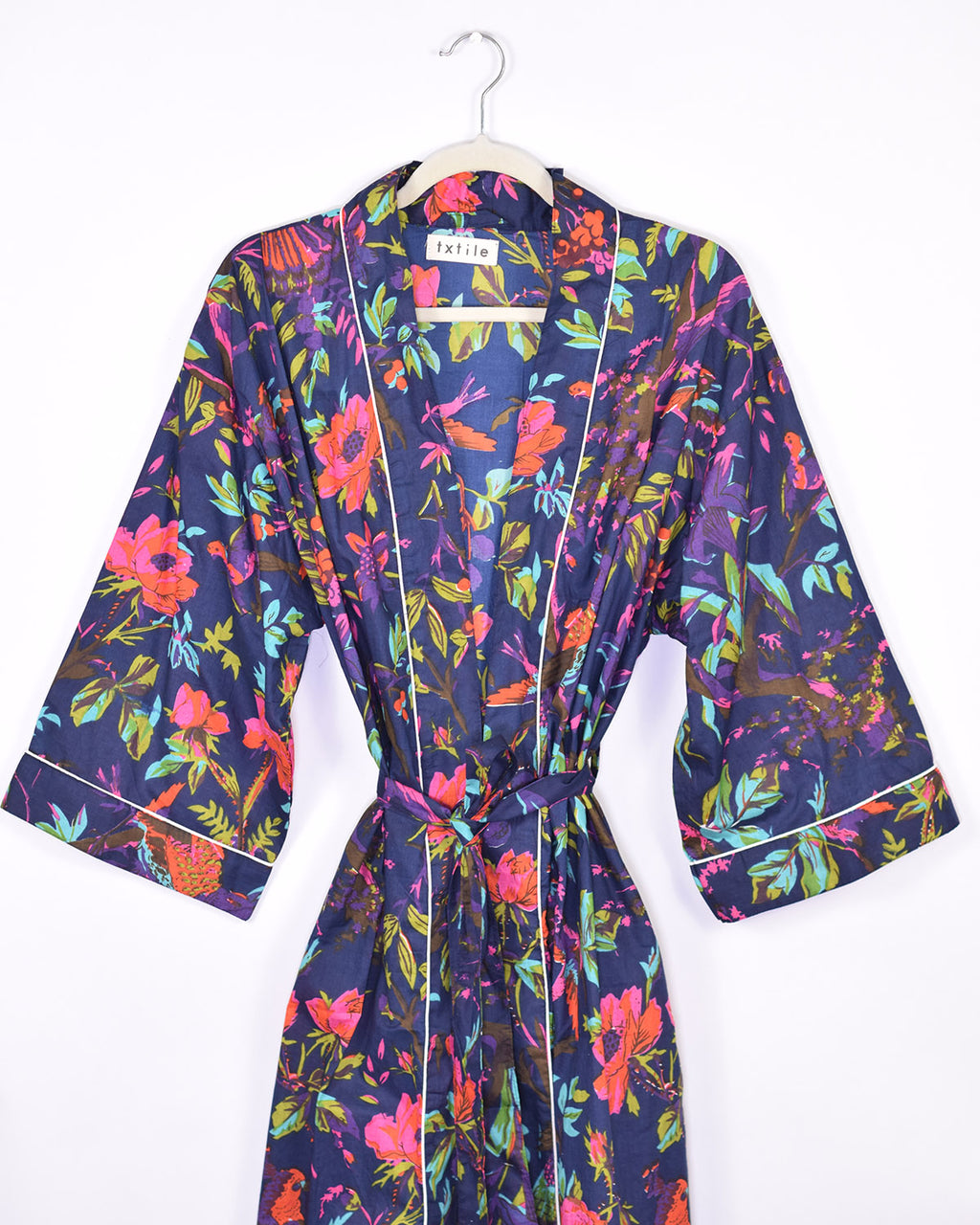 Lightweight Cotton Robe / Kimono - Midnight Rainforest image 6