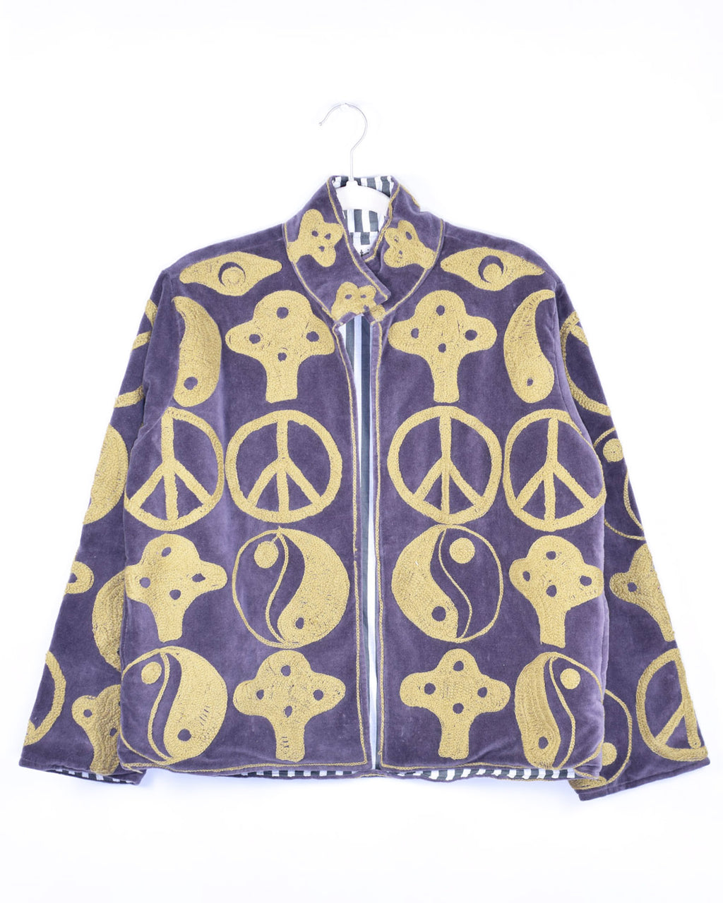 Peace Out Embroidered Velvet Jacket - 03 image 0