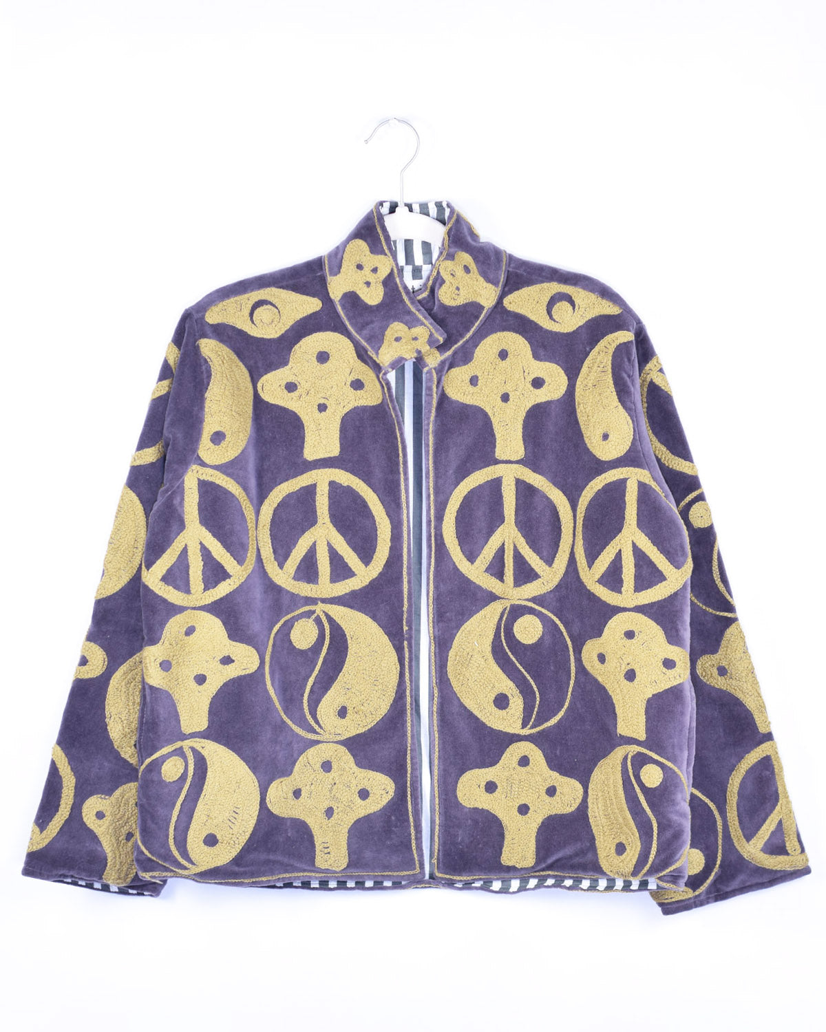 Peace Out Embroidered Velvet Jacket - 03 image 0
