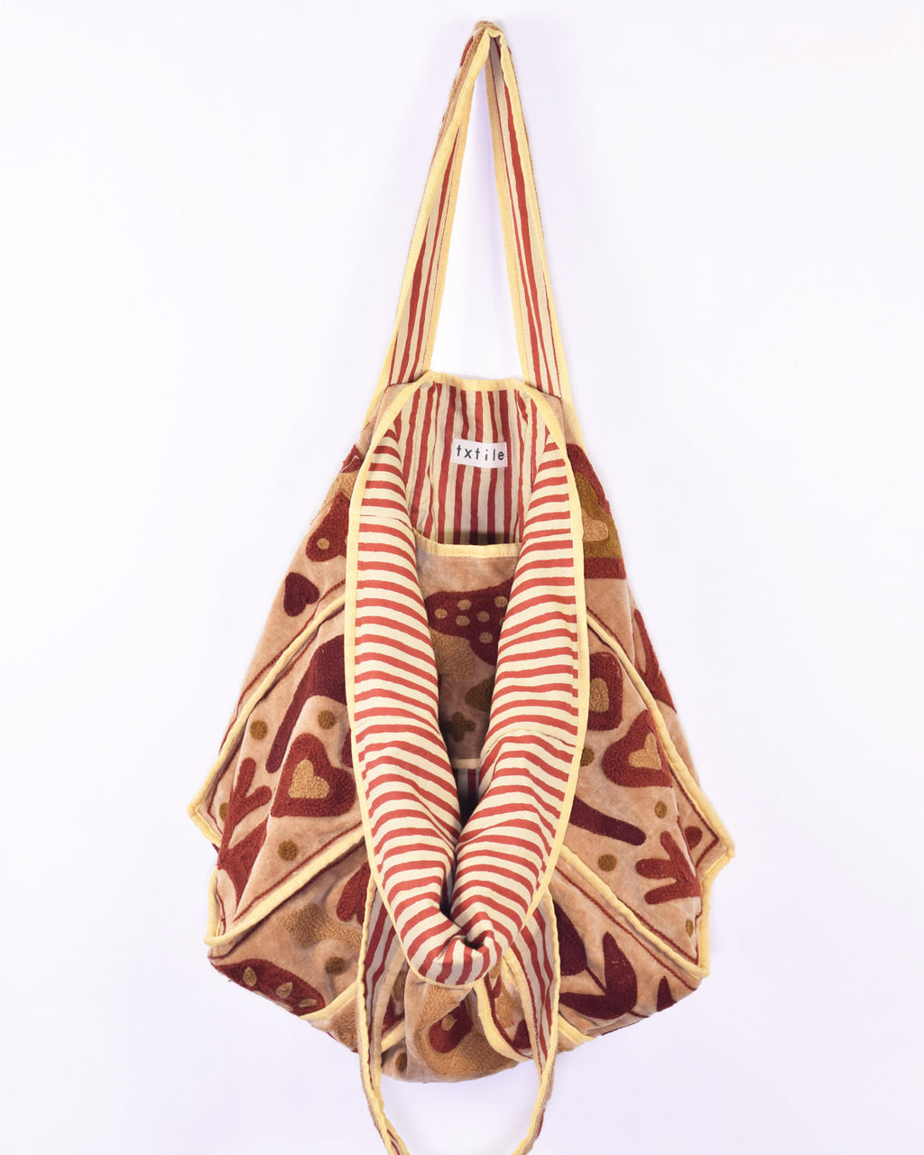 Velvet Suzani Embroidered Oversized Tote Bag - 04 image 1