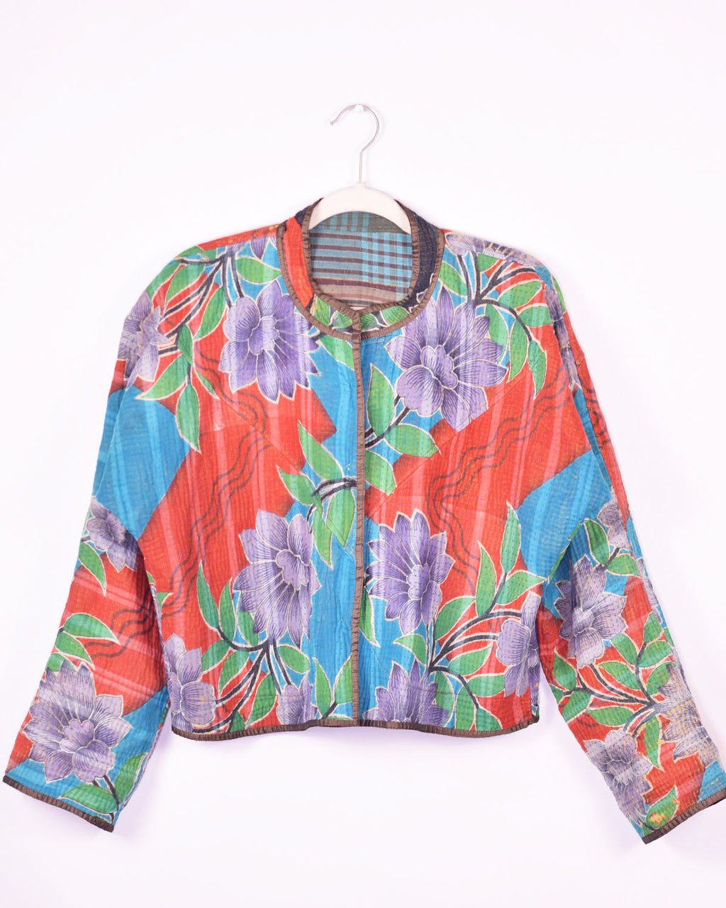 Sofie Quilted Reversible Patchwork Kantha Jacket -17 image 2