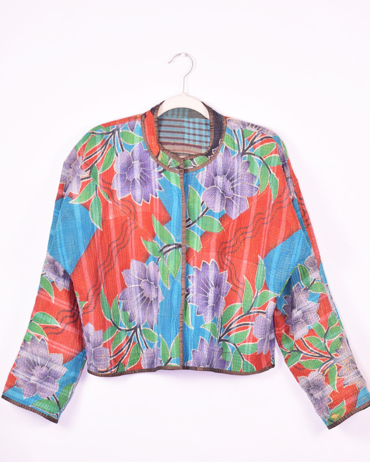 Sofie Quilted Reversible Patchwork Kantha Jacket -17 image 2