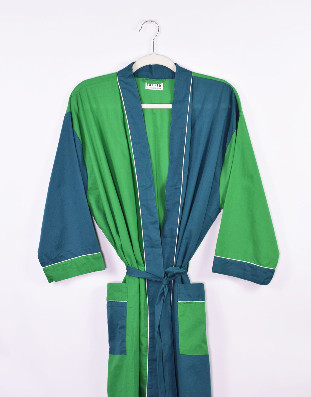 Lightweight Color Block Cotton Robe image 0