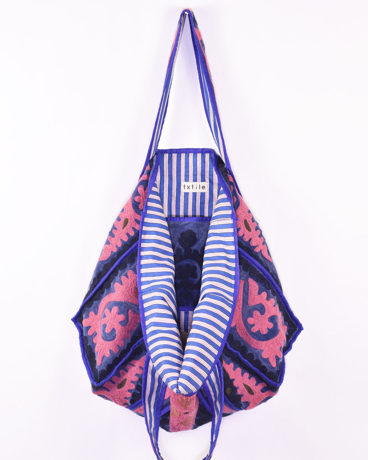 Velvet Suzani Embroidered Oversized Tote Bag - 01 image 1