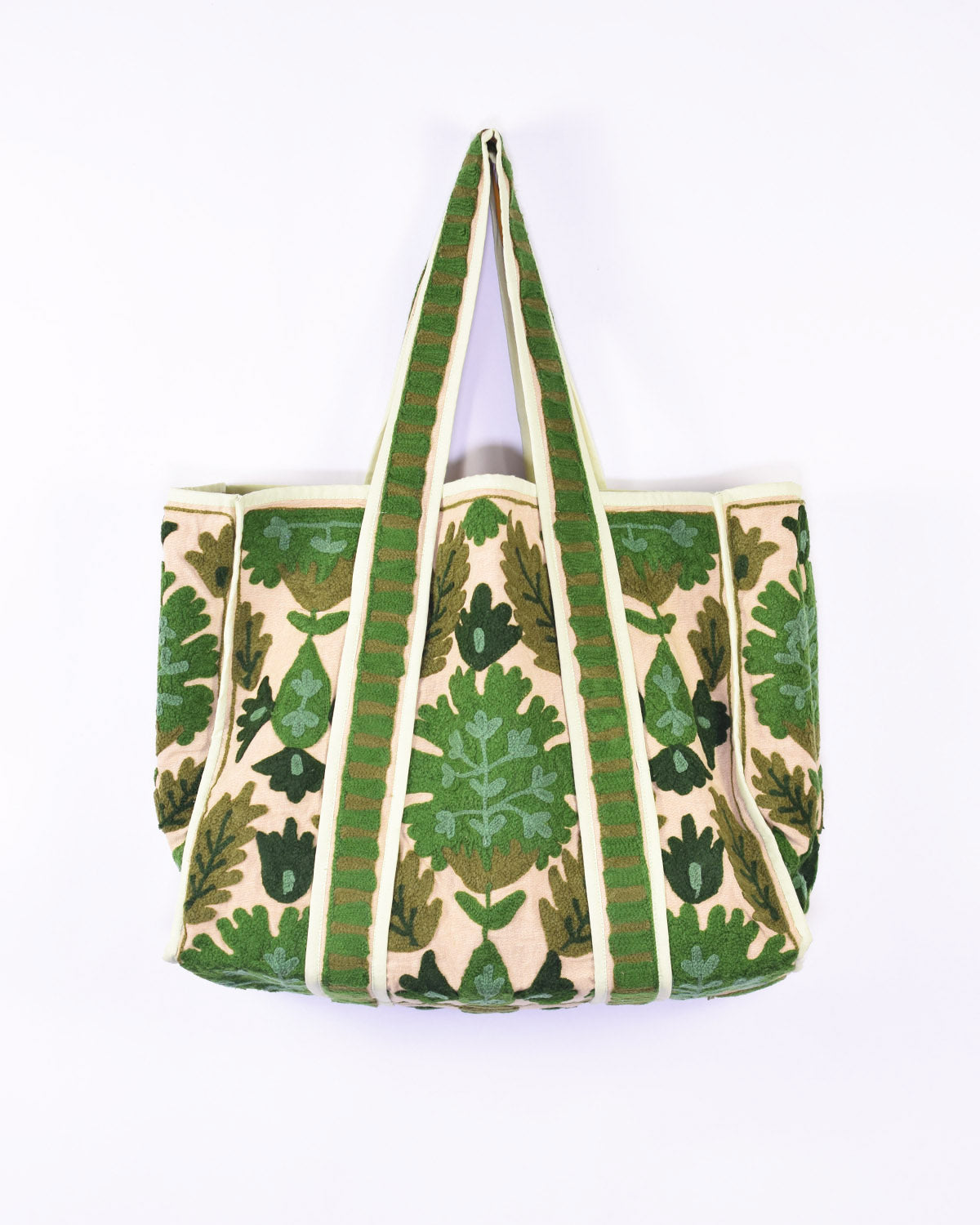 Canvas Suzani Embroidered Oversized Tote Bag - 16 image 1