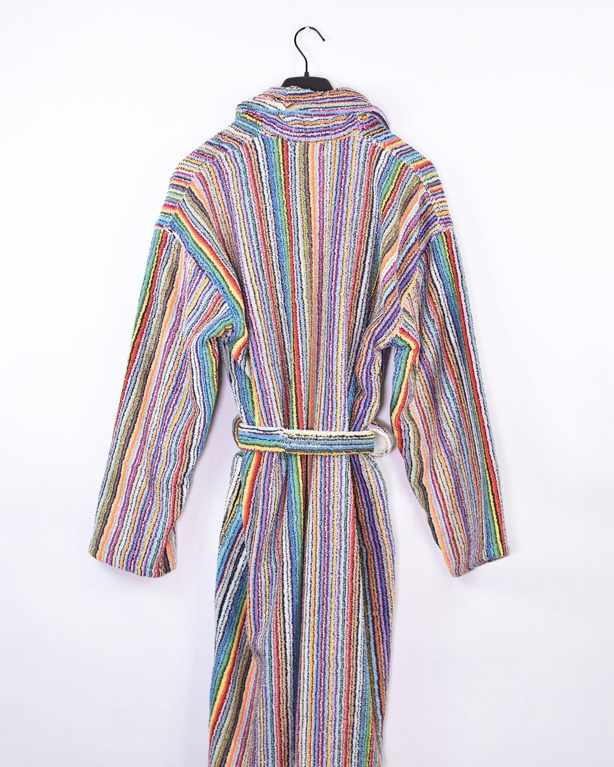 Organic Turkish Cotton Plush Terry Cloth Robe - Rainbow Missoni Stripes image 4