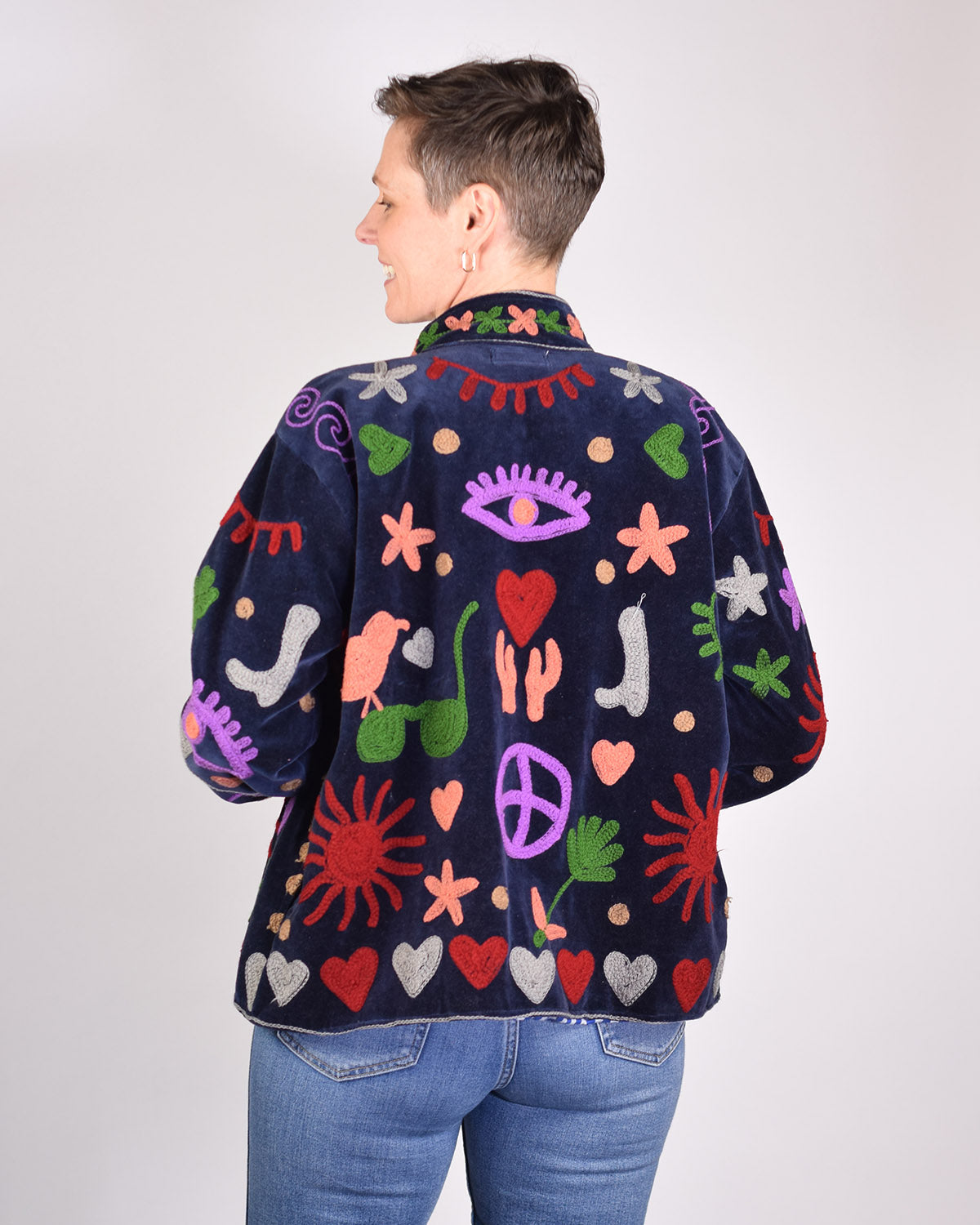Good Vibes Embroidered Velvet Jacket - 03 image 0