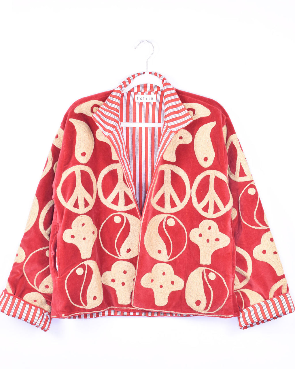 Peace Out Embroidered Velvet Jacket - 01 image 2