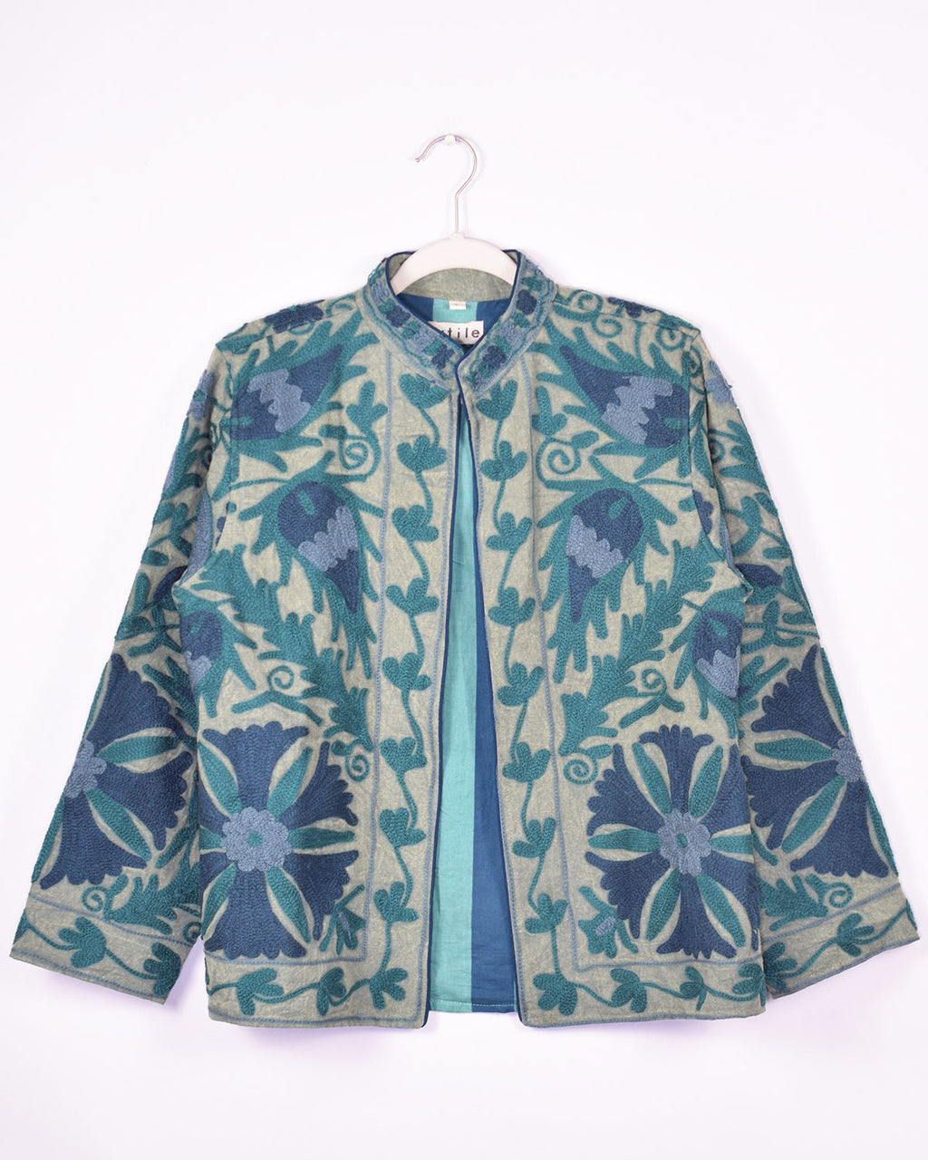 Suzani Embroidered Canvas Jacket/Cardigan -10 image 0