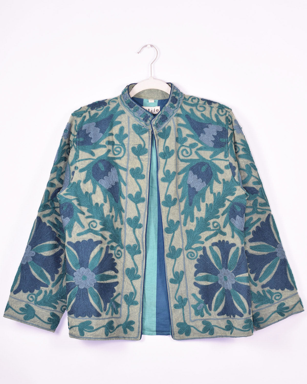 Suzani Embroidered Canvas Jacket/Cardigan -10 image 0
