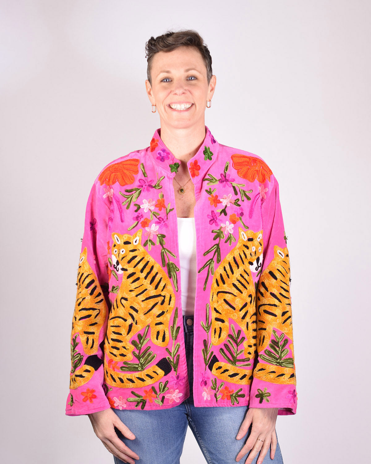 Tiger Tribe Embroidered Velvet Jacket - 02 image 1