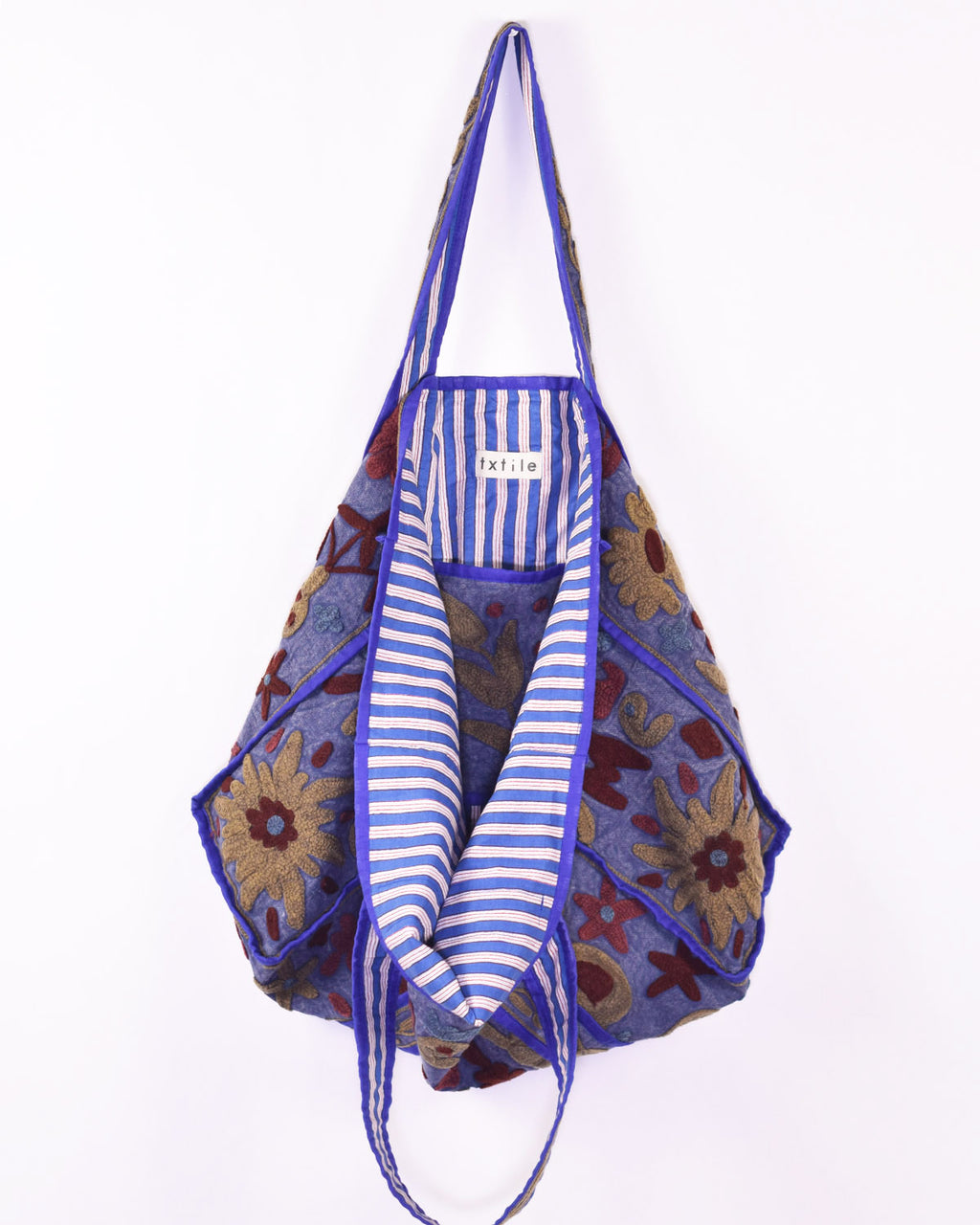 Canvas Suzani Embroidered Oversized Tote Bag - 07 image 0