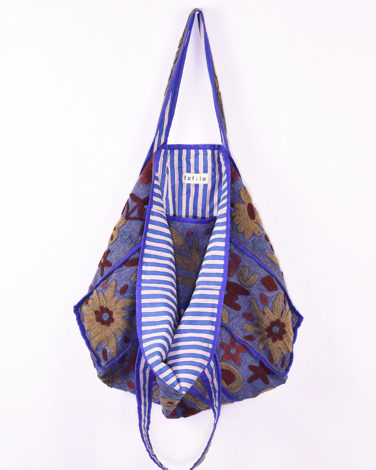 Canvas Suzani Embroidered Oversized Tote Bag - 07 image 0