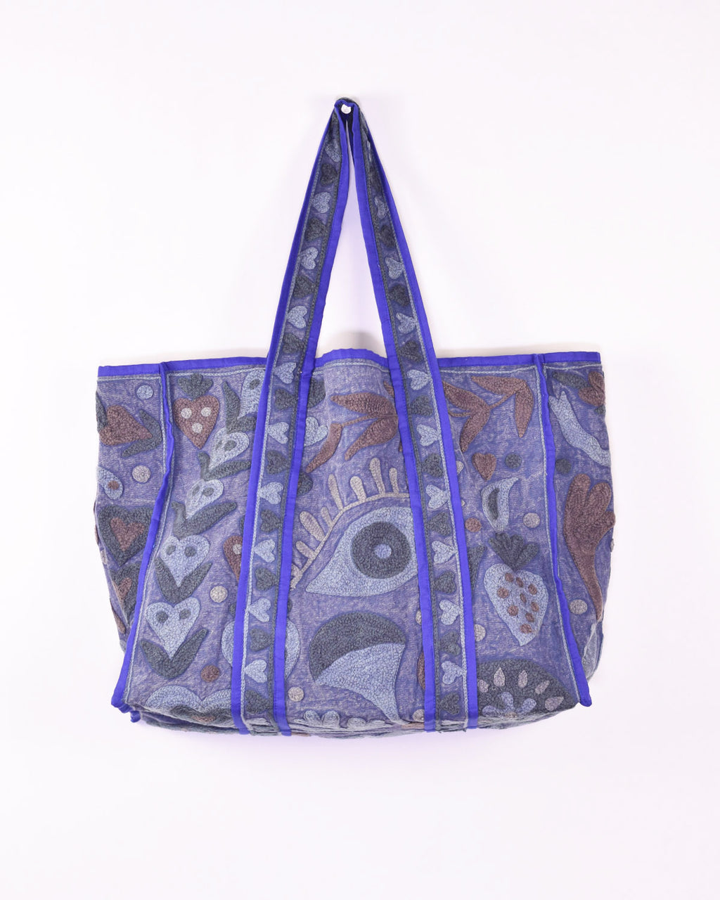 Canvas Suzani Embroidered Oversized Tote Bag - 02 image 0