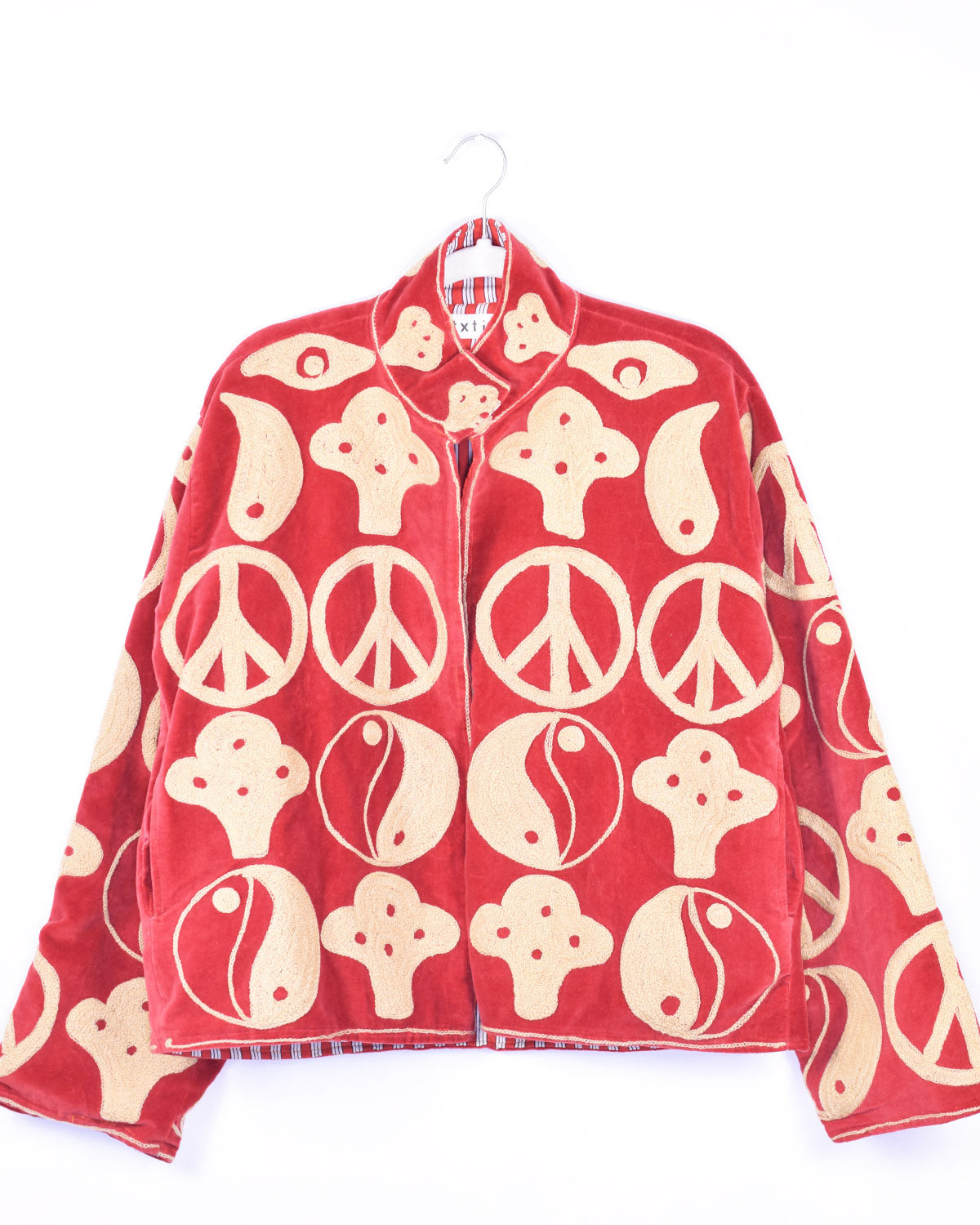 Peace Out Embroidered Velvet Jacket - 01 image 0