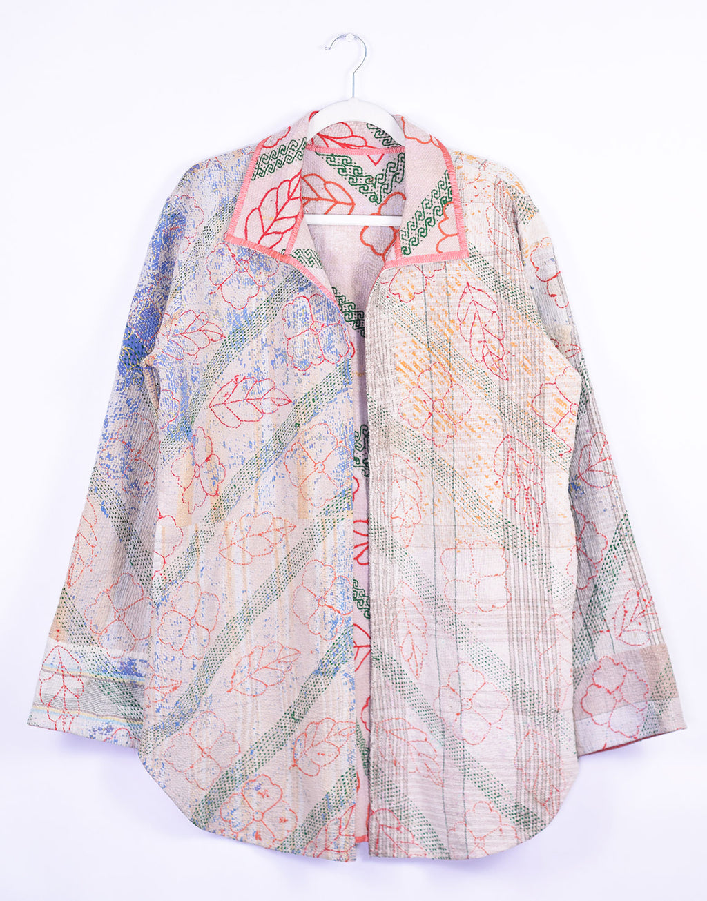 Frankie Long Quilted Reversible Patchwork Kantha Jacket -12 image 2