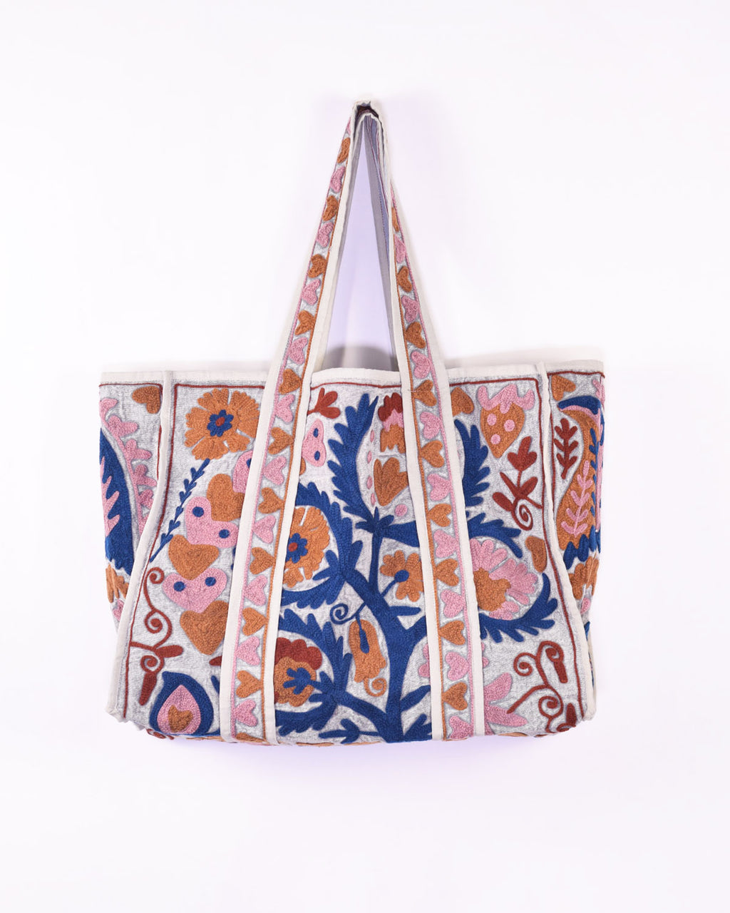 Canvas Suzani Embroidered Oversized Tote Bag - 13 image 0