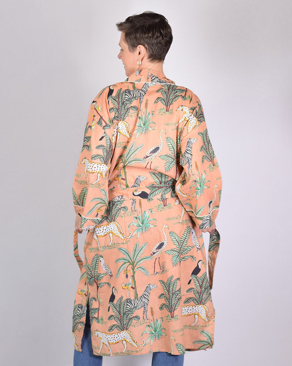 Lightweight Cotton Robe / Kimono - Sunrise Safari image 8