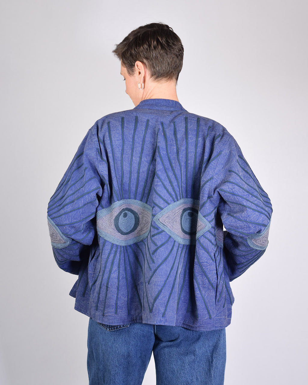 Lightweight Evil Eye Canvas Embroidered Jacket - 10 image 2