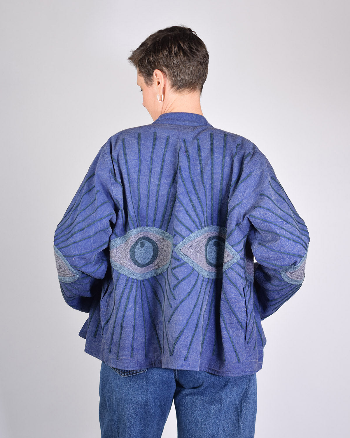 Lightweight Evil Eye Canvas Embroidered Jacket - 10 image 2