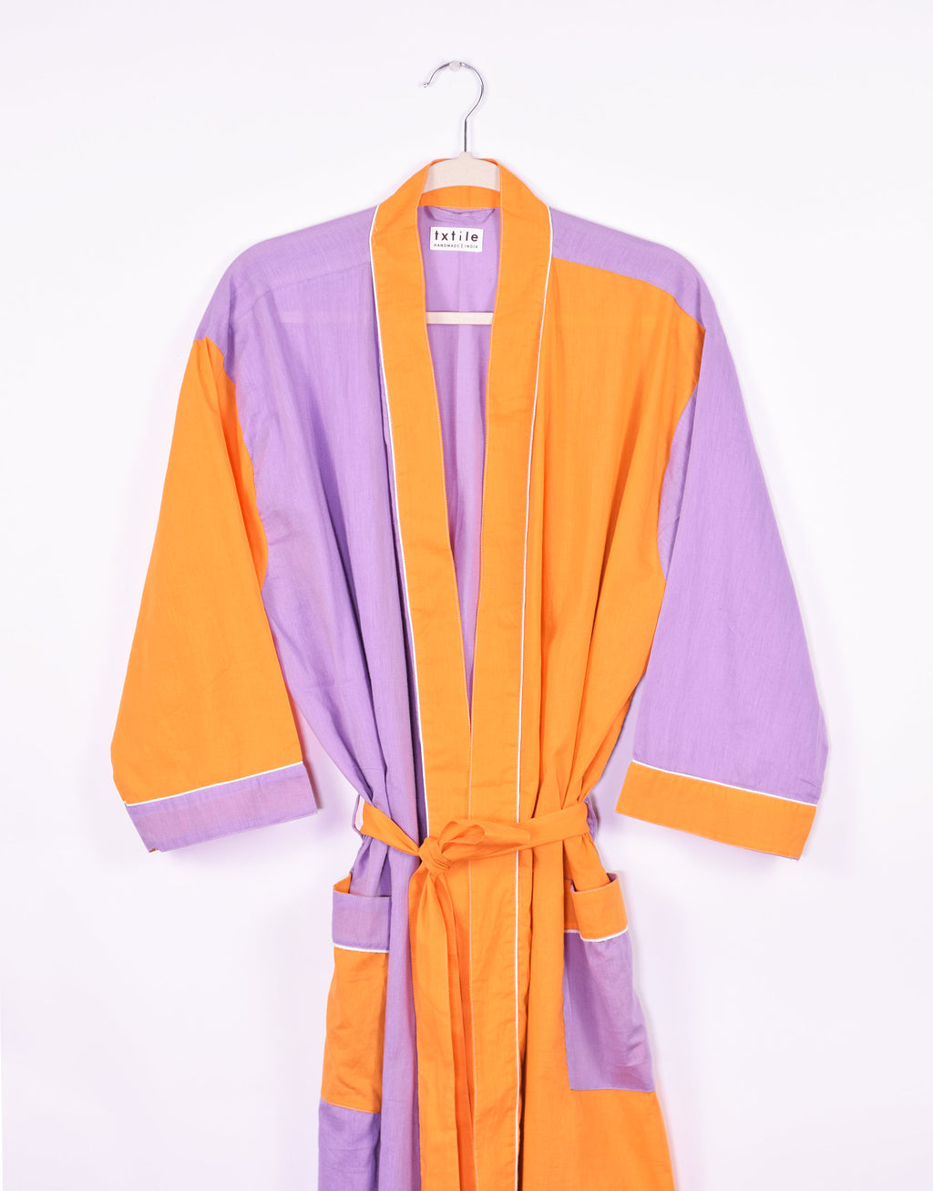 Lightweight Color Block Cotton Robe image 0