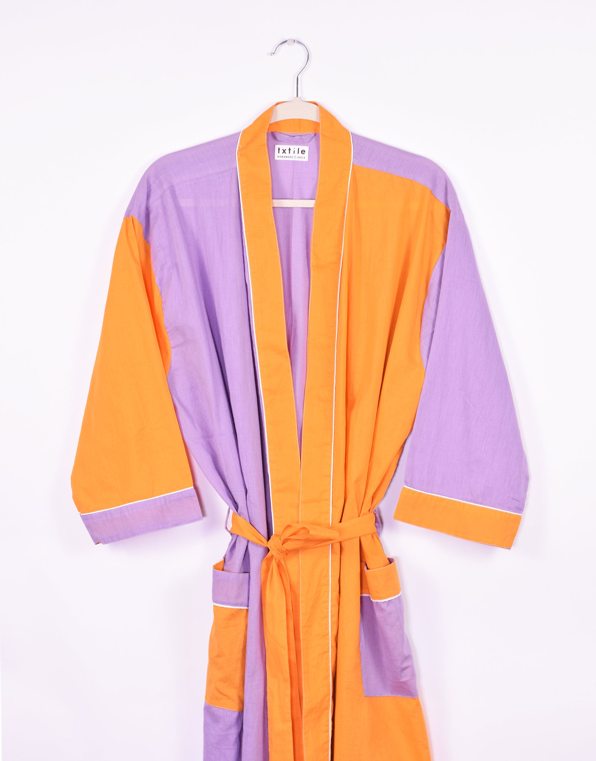 Lightweight Color Block Cotton Robe image 0