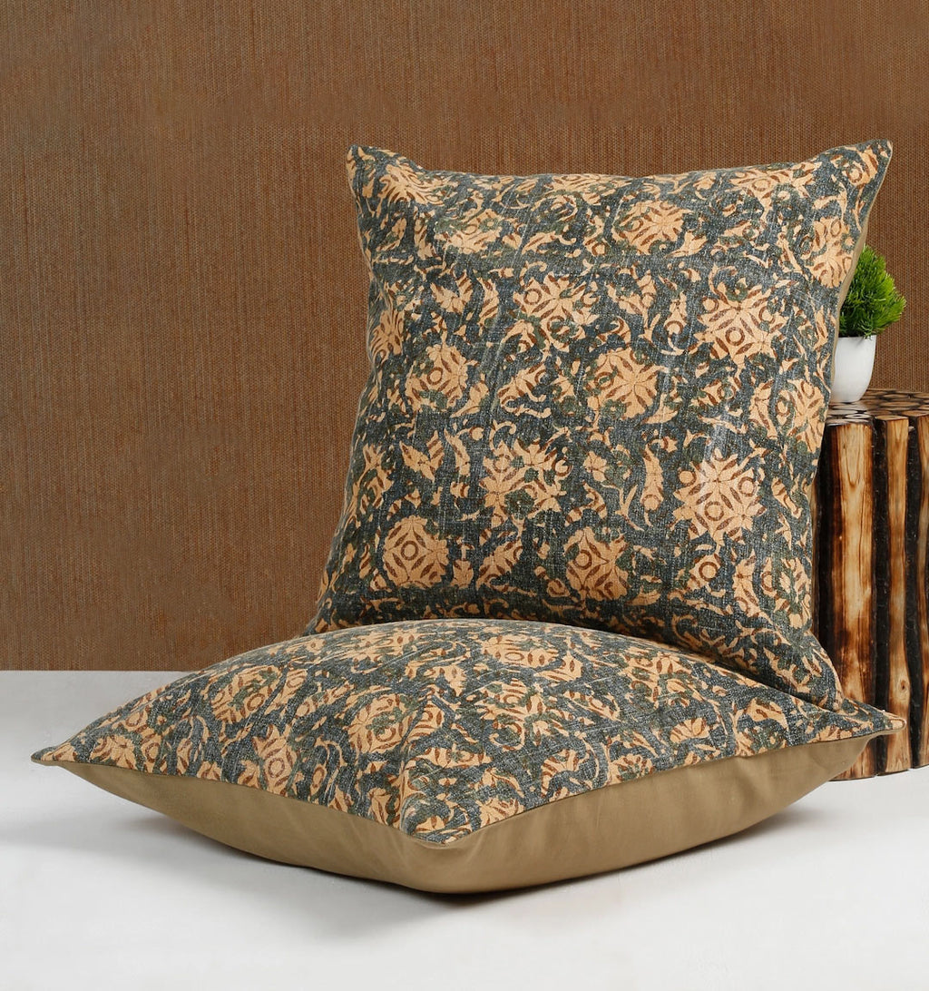 Abstract Floral Block Print Accent Pillow image 3