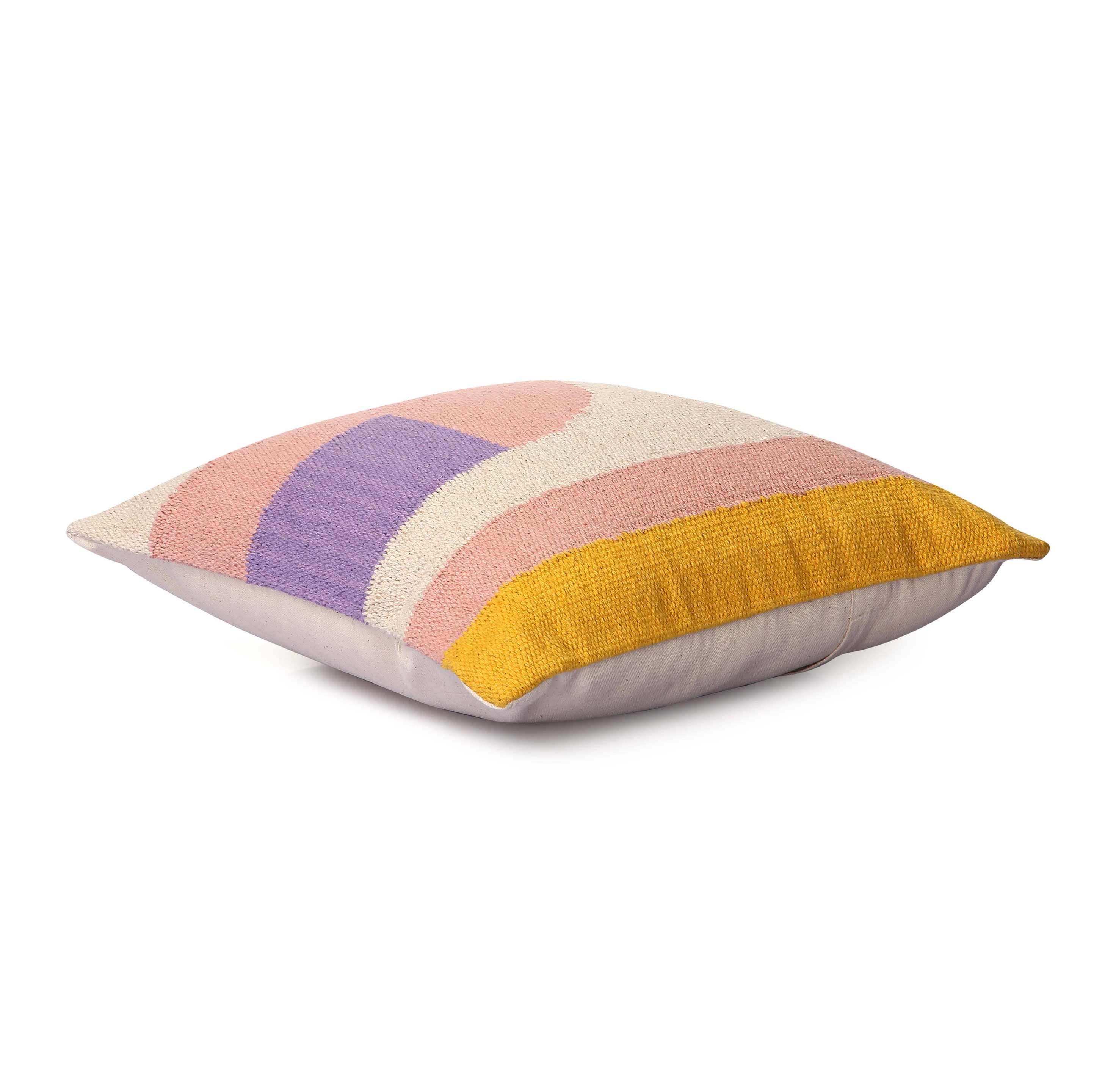 Geo Accent Pillow - Yellow / Pink image 1