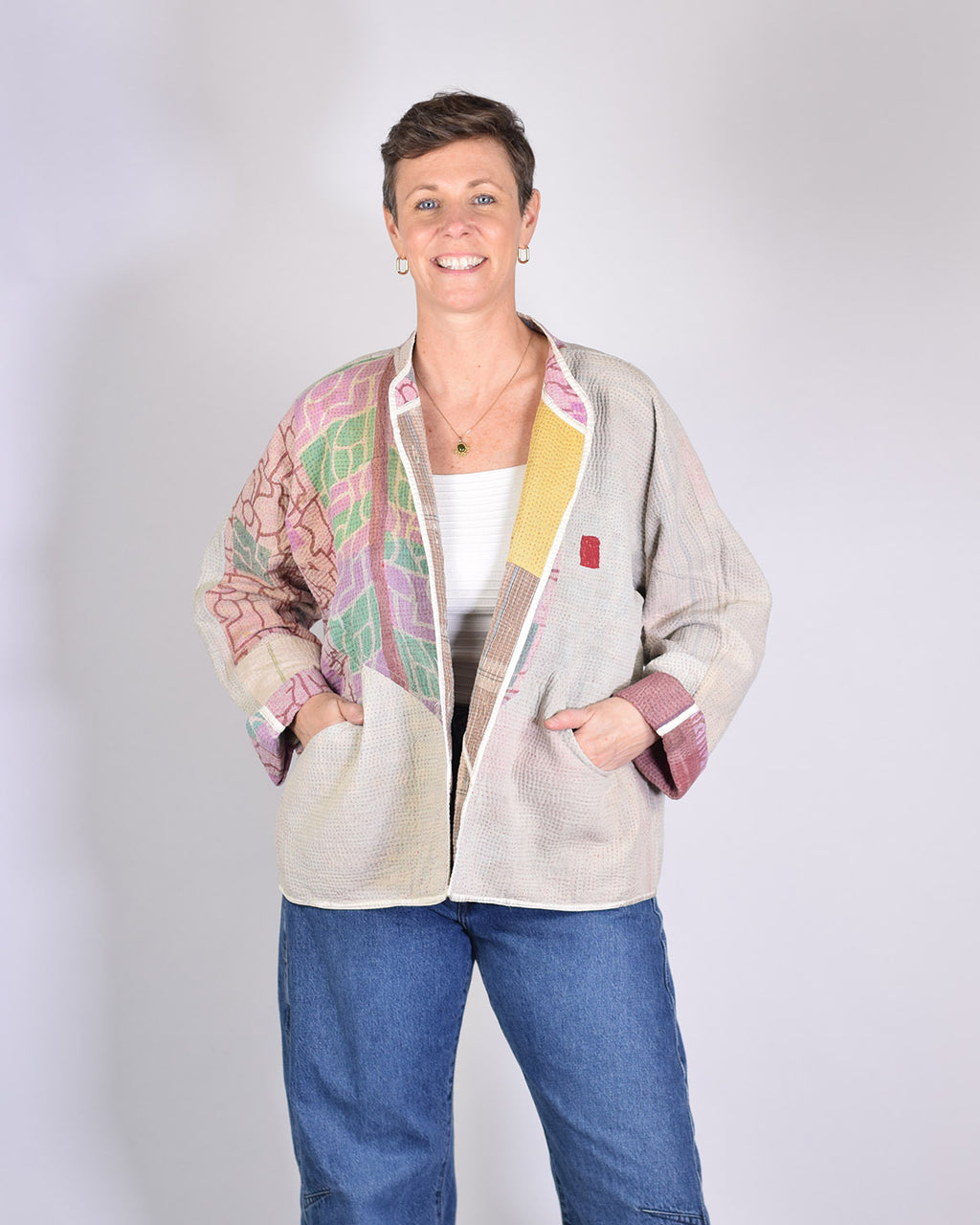 Charlie Quilted Reversible Patchwork Kantha Jacket - 08 image 1