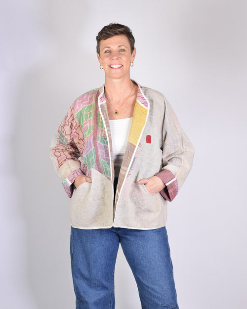 Charlie Quilted Reversible Patchwork Kantha Jacket - 08 image 1