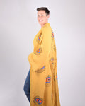 Luxury Turkish Cotton Evil Eye Kimono/Robe - Yellow Ochre image 0