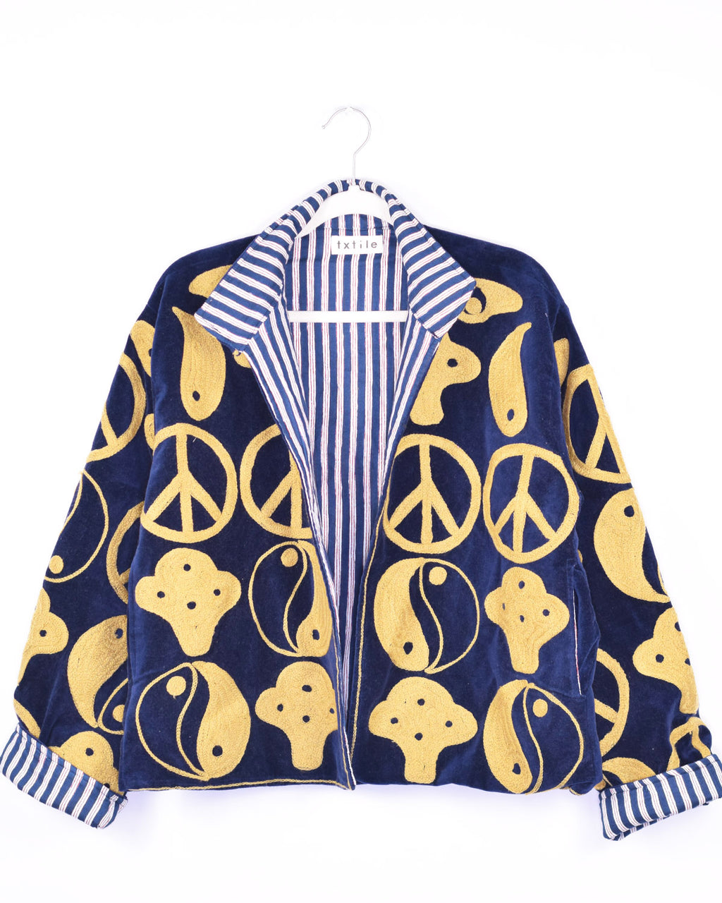 Peace Out Embroidered Velvet Jacket - 04 image 2