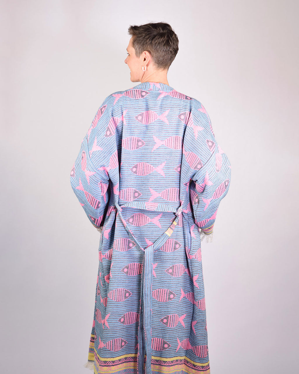 Luxury Turkish Cotton Kimono/Robe - Pretty Fish image 1