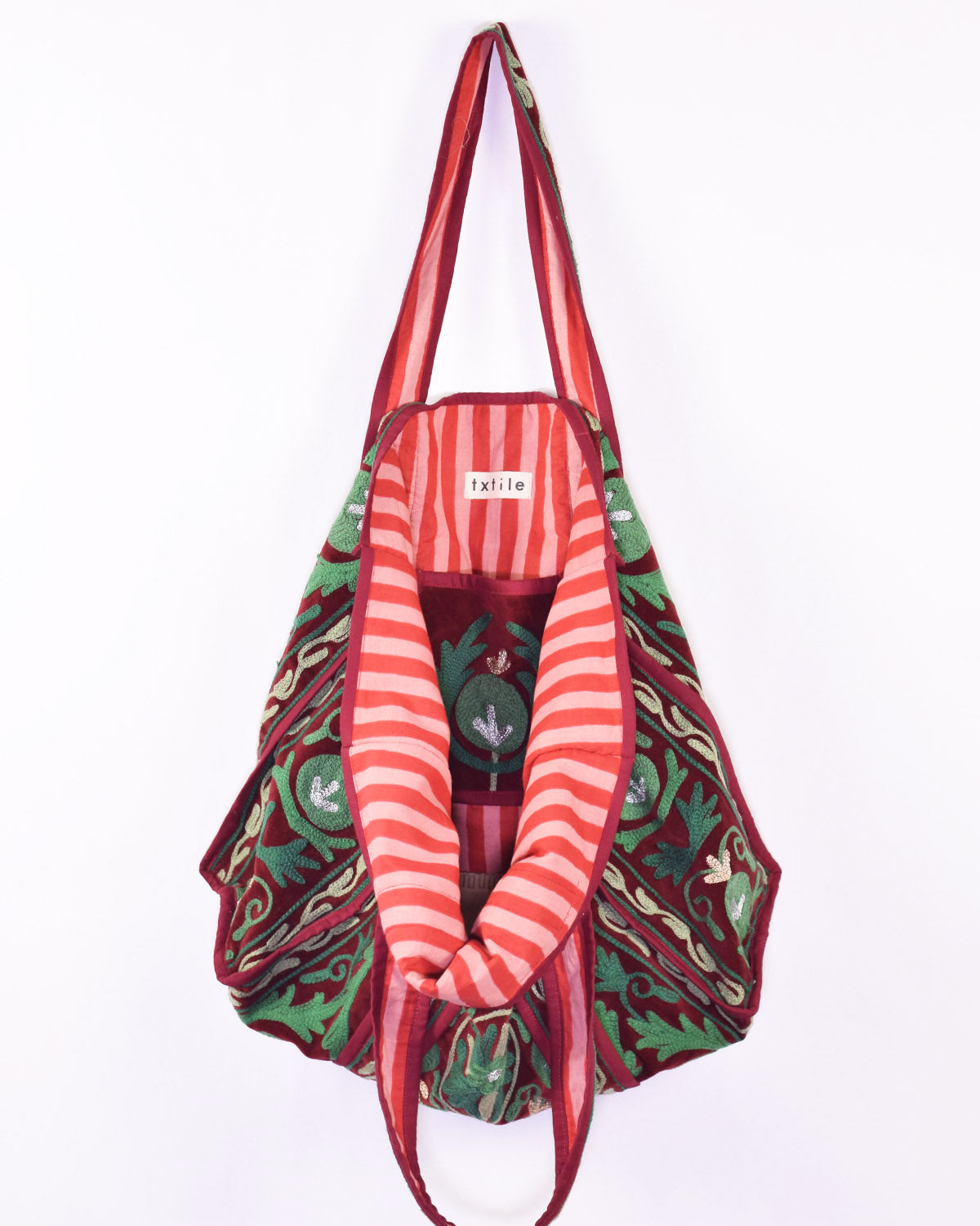 Velvet Suzani Embroidered Oversized Tote Bag - 11 image 0