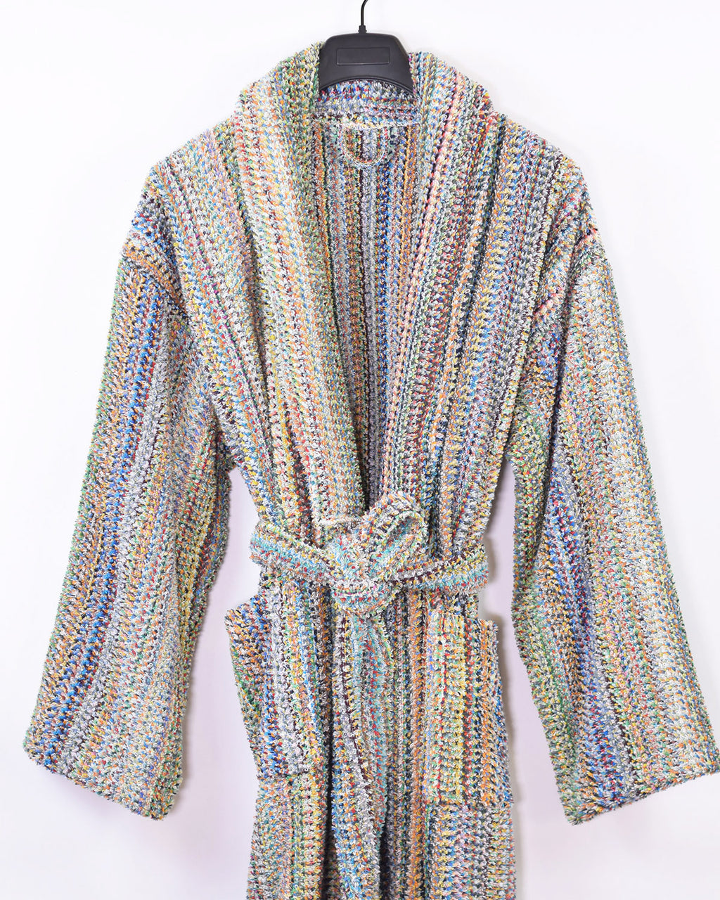 Organic Turkish Cotton Plush Terry Cloth Robe - Soft Rainbow image 2