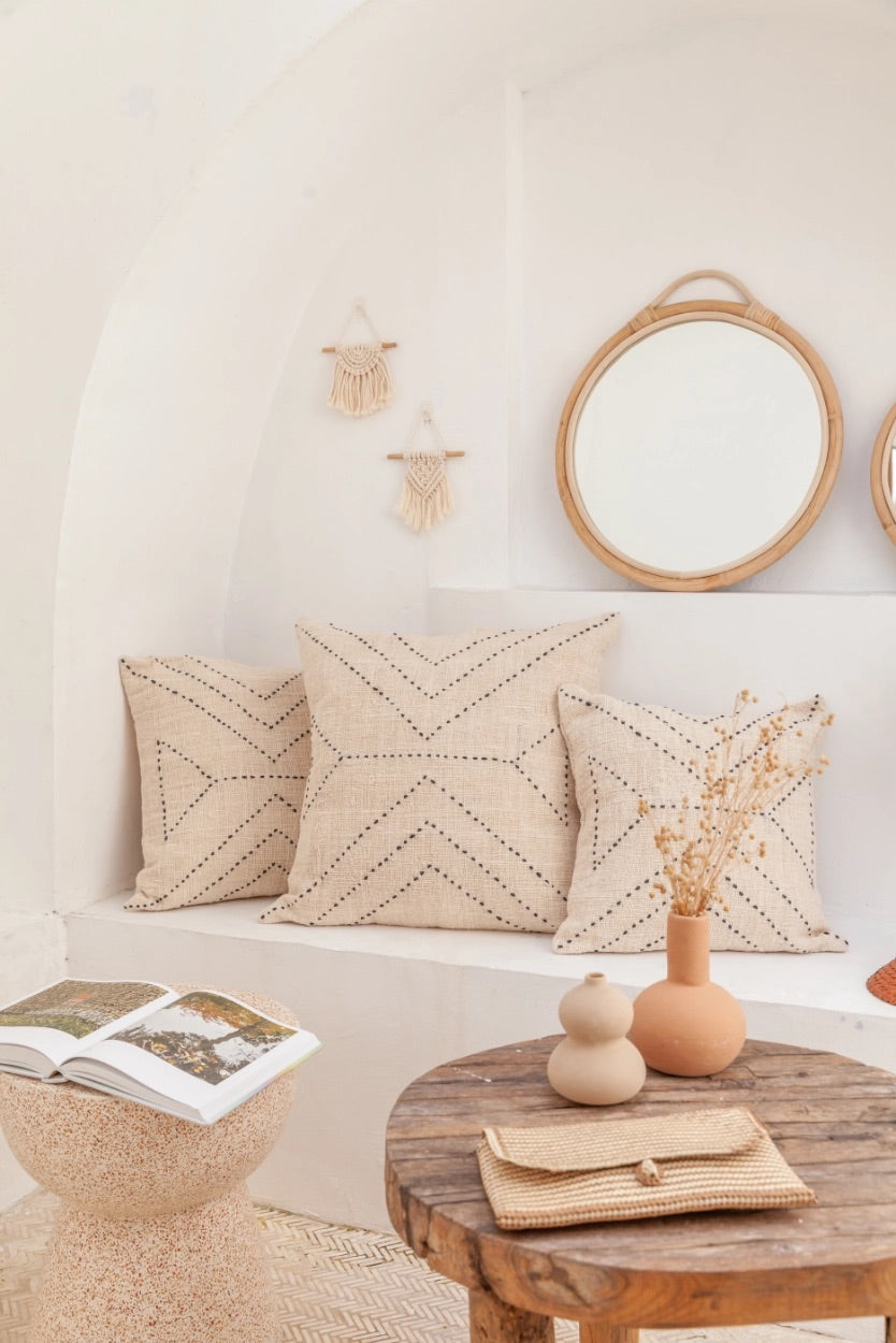 Kaia Hand-Stitched Organic Cotton Pillows image 0