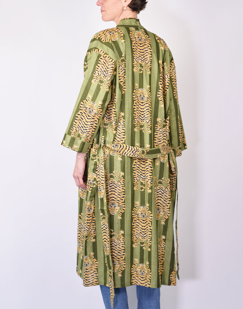 Lightweight Cotton Robe - Green Tiger image 1